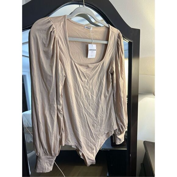 NEW Square Neck Long Sleeve Lantern Sleeve Bodysuit S - Picture 6 of 6